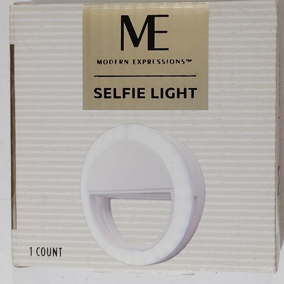 Modern Expressions Selfie Light – 3 Brightness Levels, Universal Clip-On, White - Picture 1 of 6